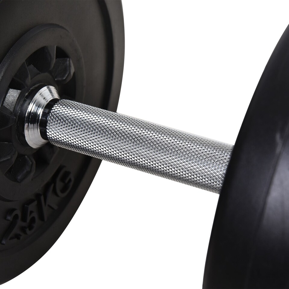 image 1 of HOMCOM Dumbbell and Barbell Set with 65kg Adjustable Weights, for Home Gym