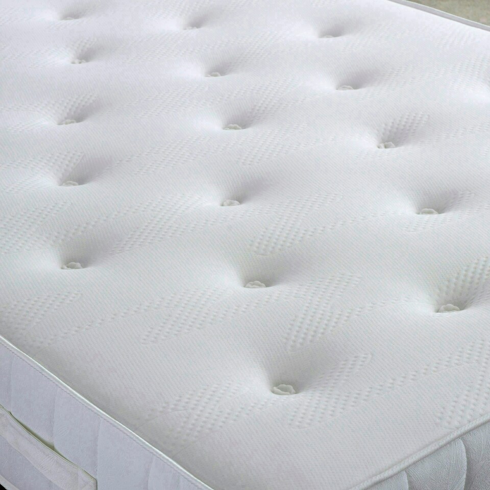 image 1 of Brandon Oatmeal Fabric Ottoman Bed And Memory Maestro Memory Foam Mattress Double N/A