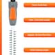 image 2 of Terratek 20V 2.4m Cordless Telescopic Long Reach Hedge Trimmer 1 Battery | Grey | Grey | 1