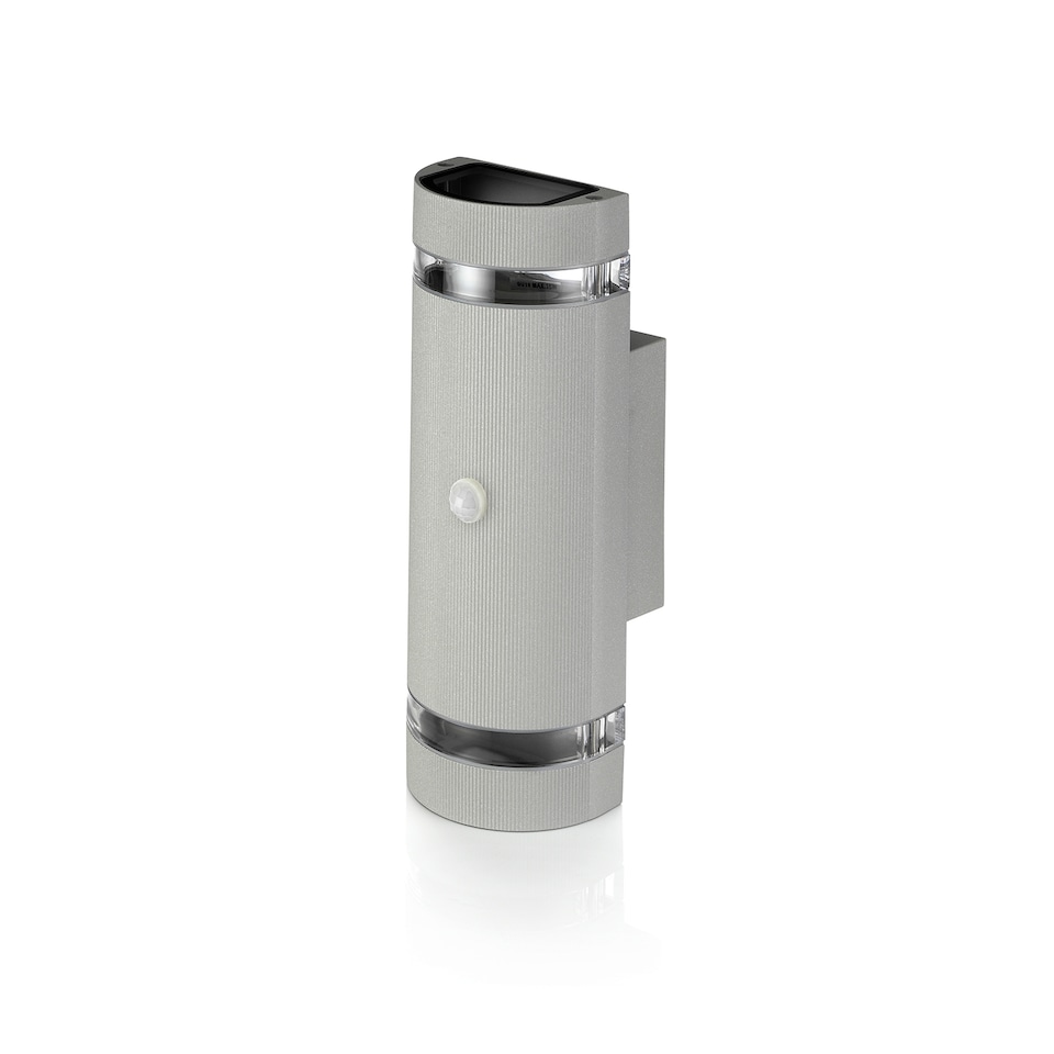 image 1 of Auraglow PIR Motion Sensor Double Up & Down Wall Light - FLORENCE | Silver | Light Grey/Fitting Only