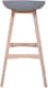 image 3 of Equator Single Kitchen Bar Stool, Fixed Wooden Legs And Footrest, Premium Breakfast Bar & Home Barstool, Grey