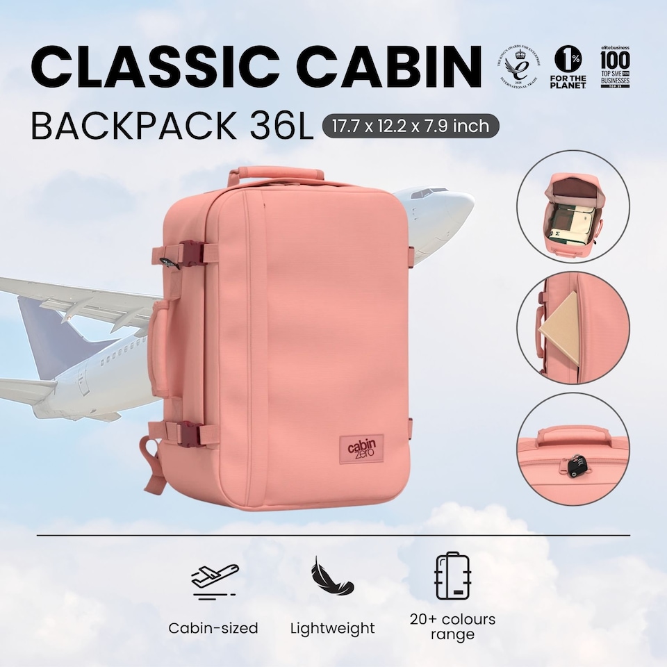 image 1 of CabinZero Classic Cabin Backpack 36L, Carry-on Approved with Lightweight Build
