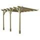 image 1 of Wall Mounted Premium Pergola 3 Posts - Wood - L360 x W480 x H270 cm - Light Green