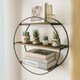 image 10 of Industrial Wooden 3 Tier Round Floating Shelf Brown | One Size