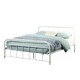 image 1 of Tewin Vintage Hospital Style White Metal Bed Frame (King) | White | White | King