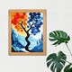 image 3 of Autumn To Winter Tree Folk Mountain Landscape Wood Framed Wall Art Print