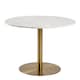 image 1 of Corby Round Dining Table with White Polished Marble Top & Gold Base