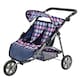 image 1 of BiBi Doll 3 Wheeler Twin Dolls Blue Pushchair Toy with Canopy & Basket For Up To 20" Dolls