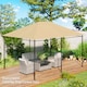 image 2 of Outsunny 3 x 4m Gazebo Canopy Replacement Covers, Garden Gazebo Roof Replacement with Vents and Drain Holes, TOP COVER ONLY, Khaki
