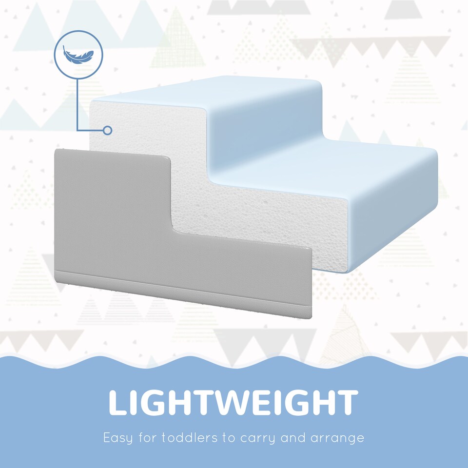 image 1 of HOMCOM 4-Piece Soft Play Set, Baby Foam Block, For Ages 1-3 Years, Blue