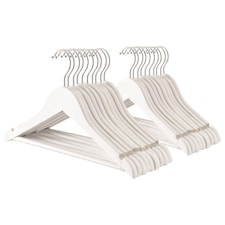 Harbour Housewares Wooden Children's Hangers - White - Pack of 20