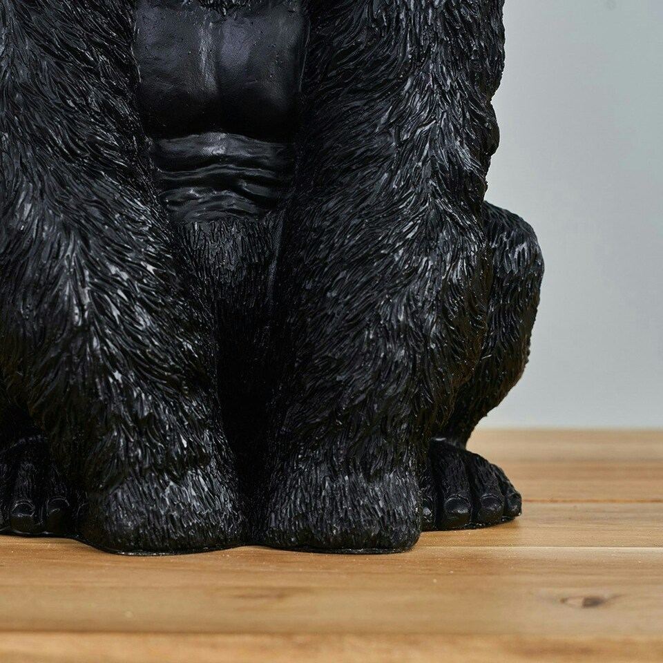 image 1 of ValueLights Modern Matt Black Sitting Gorilla Monkey Table Lamp Base
