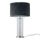 image 2 of Set of 2 Aura - Chrome Table Lamps with Grey Pleated Velvet Shades Chrome | Grey