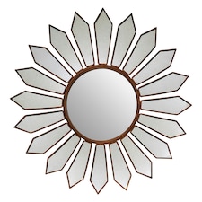 Interiors By Premier Luxe Antique Gold Petal Wall Mirror, Boutique-Inspired Decorative Mirror, Unique Gold Finish Accent Mirror Gold