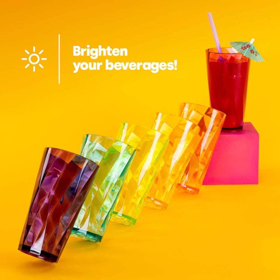 image 1 of Reusable Plastic Cups Set of 6 Unbreakable Tumblers 600ml