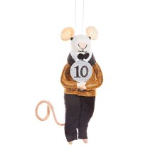 Sass & Belle Christmas Felt Dancing Judge Mouse Tree Decoration