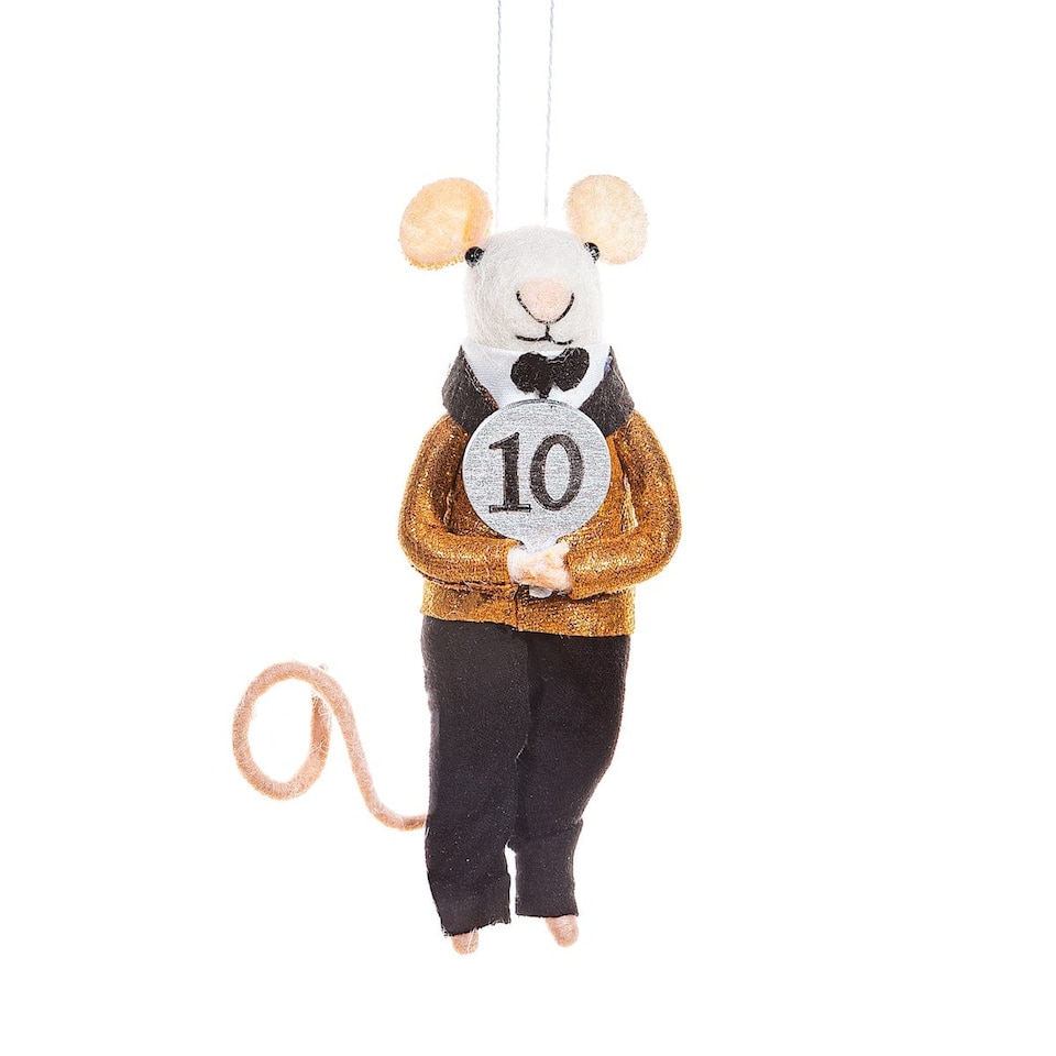 Sass & Belle Christmas Felt Dancing Judge Mouse Tree Decoration