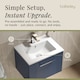image 4 of Balterley Partial Fluted 1 Drawer Wall Hung Vanity Unit with 1 Tap Hole Minimalist Basin | Blue | Satin Blue