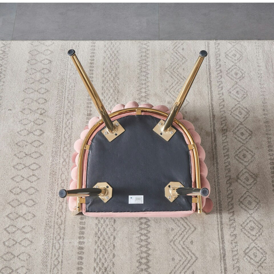 image 1 of Single Roma Knot Velvet Armchair with Gold Metal Legs, Modern Tufted Design for Living Room Pink