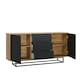 image 7 of Sideboard Cabinet Chest of Drawers Storage Cabinet Oak Black Industrial Loft 140cm