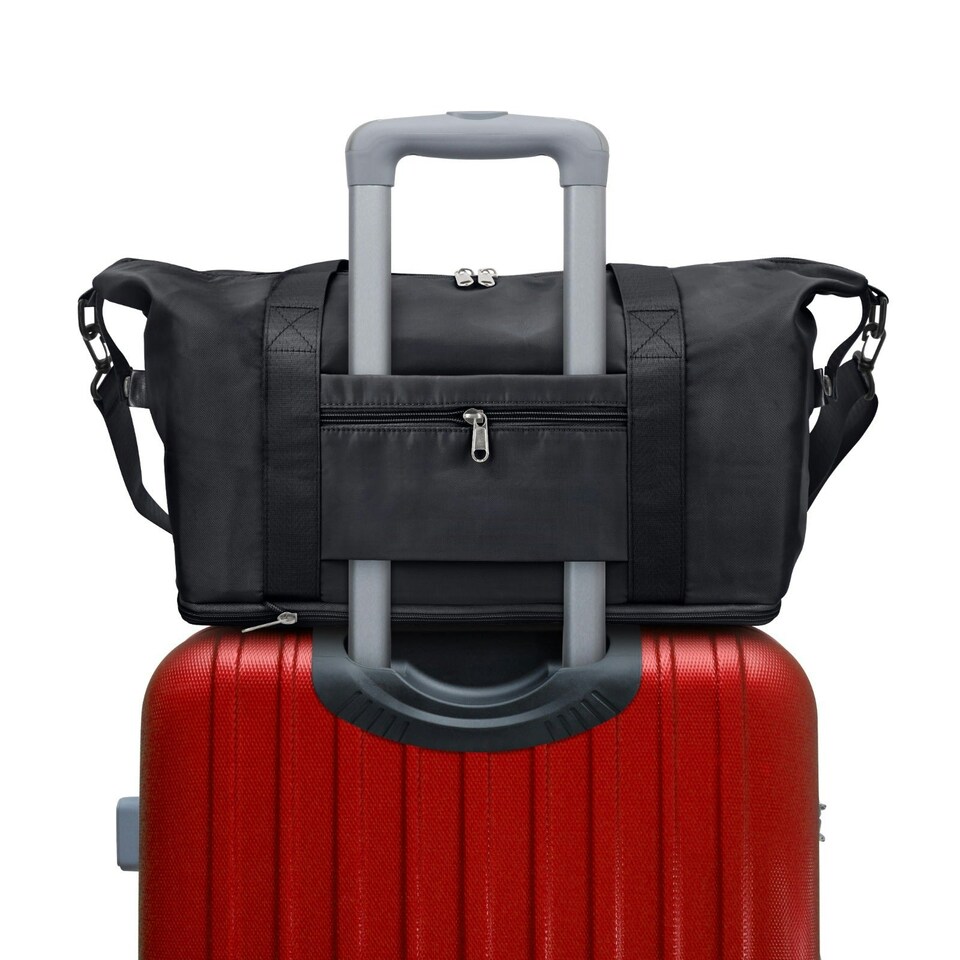 image 1 of Carry On Cabin Bag Underseat Folding Hand Luggage Ryanair Easyjet Travel Flight Grey