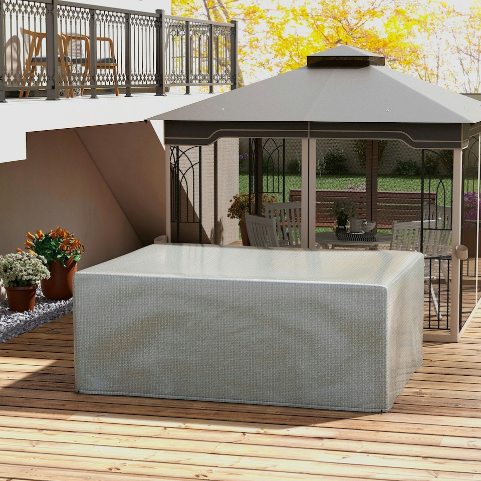 image 1 of Outsunny 235x190x90cm Large Patio Set Outdoor Garden Furniture Cover Green