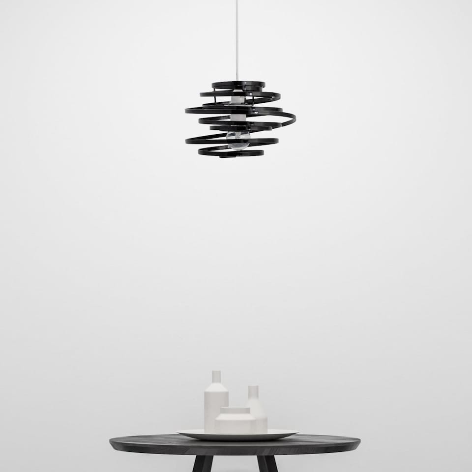 image 1 of Black Metal Swirl Easy Fit Light Shade | Black | Medium | 1