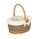 image 5 of Oval Unpeeled Willow Shopping Basket with White Lining White | White | M