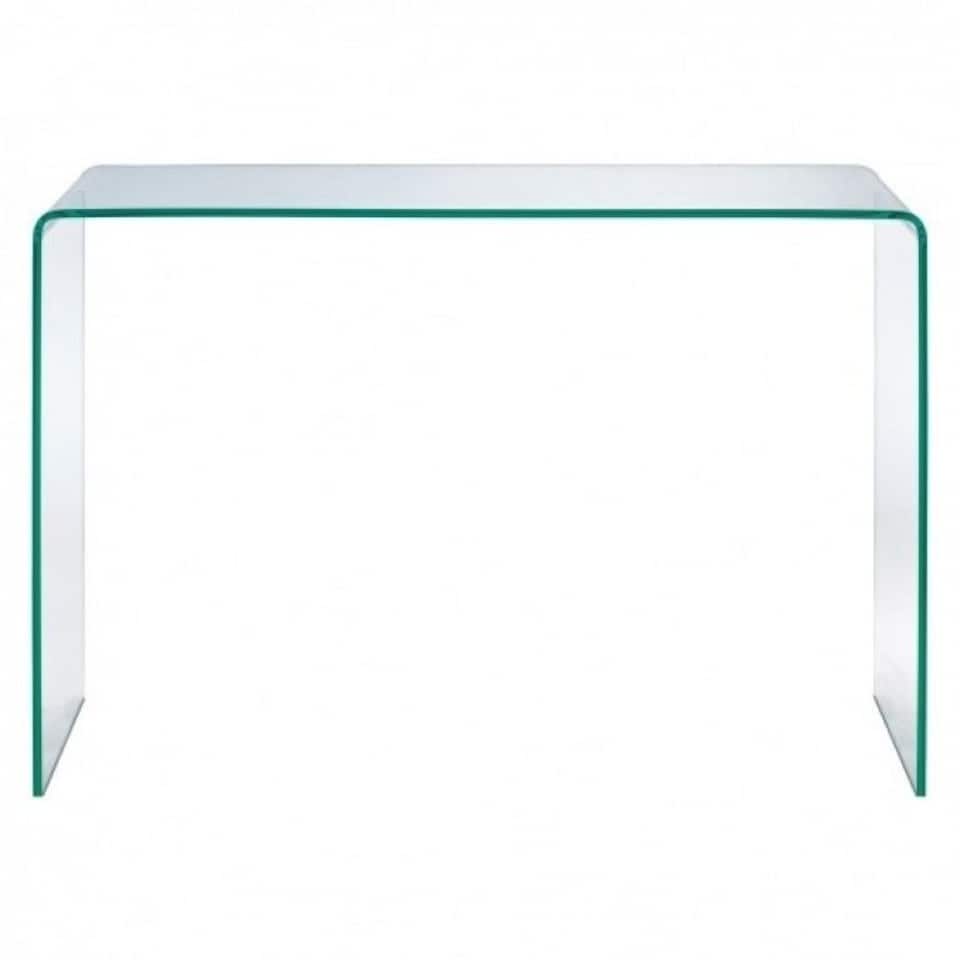 image 1 of Crystal Large Stylish Curved Glass Hallway Console Table | Clear | Clear