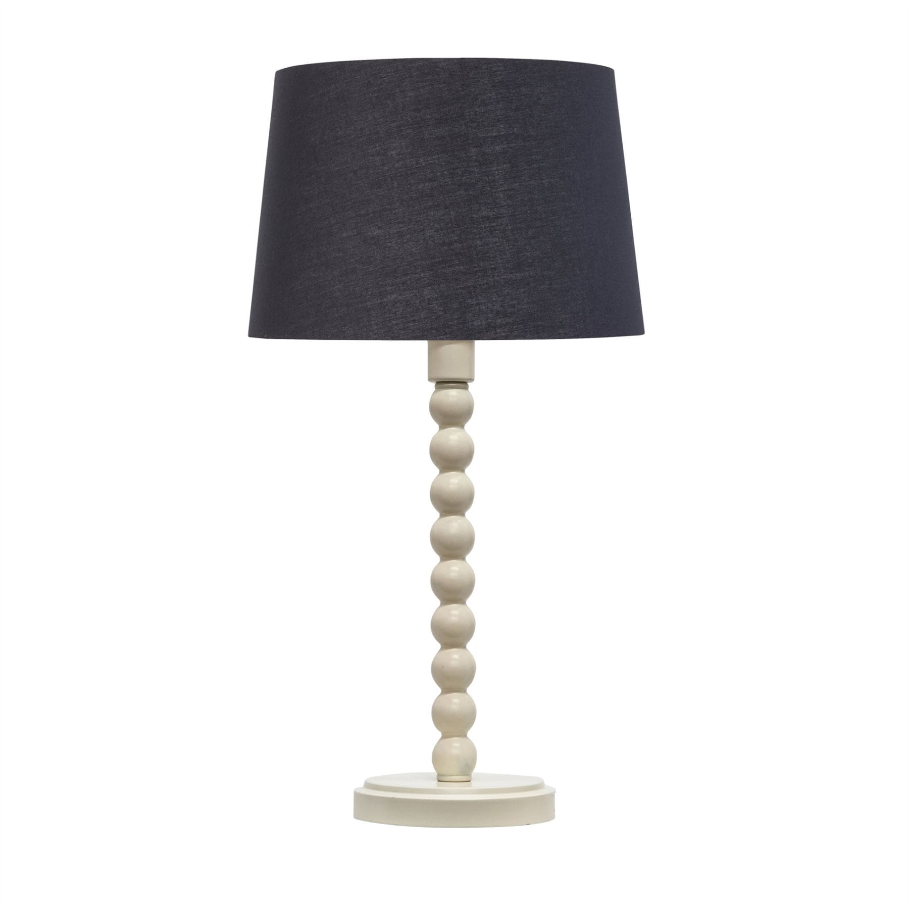 First Choice Lighting Bobbin - Ivory Lamp with Black & Gold Shade in White