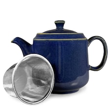Scandi Home Frederiksberg Navy Blue Artisan Glaze Ceramic 1L Infuser Teapot