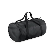 Bagbase Barrel Packaway Duffle Bag - Black/Black - One Size