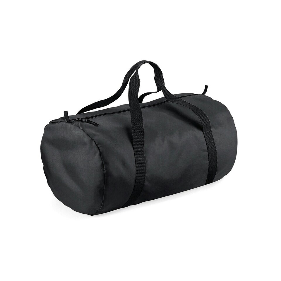 Bagbase Barrel Packaway Duffle Bag - Black/Black - One Size