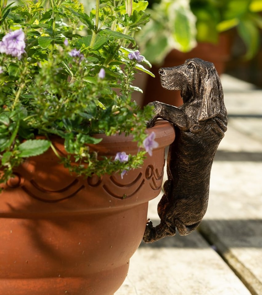 image 1 of Basset Hound Plant Pot Hanger - L11 x W5.5 x H4.5 cm