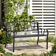 image 2 of Outsunny 2Seater Garden Bench Solid Metal Loveseat Outdoor Furniture for Patio Family Chair w Decorative Backrest Ergonomic Armrest