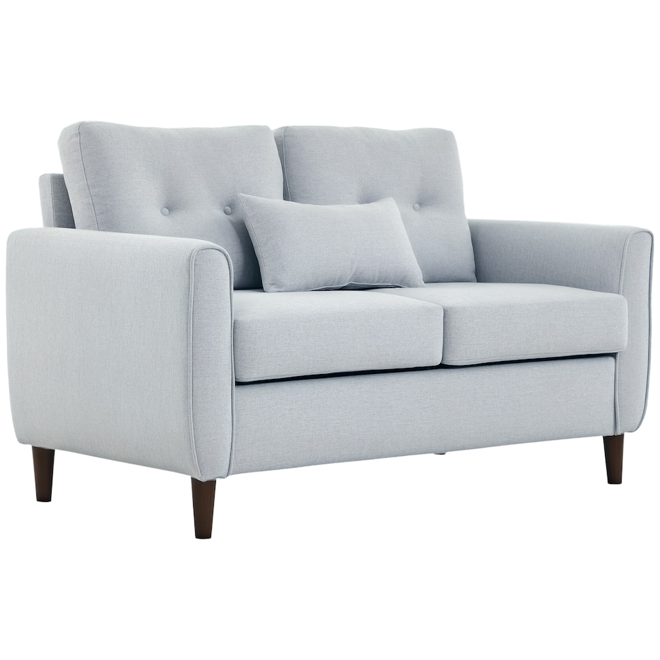 image 1 of HOMCOM Modern Chic Loveseat with Armrest Spring Padding, Light Grey