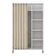 image 2 of Uppsala Open Mobile Wardrobe Unit in White with a Beige Textile Curtain on Wheels
