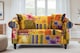 image 2 of Fabric Gold Patchwork 2 Seater Sofa AVICI SHOUT