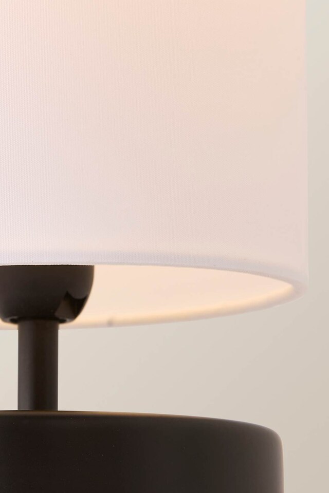 image 1 of ValueLights Francis Pair Black Touch Table Lamps White Shades | Black | White