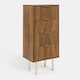 image 5 of OHS 4 Drawer Modern Ribbed Office Side Bedroom Nightstand Bedside Table