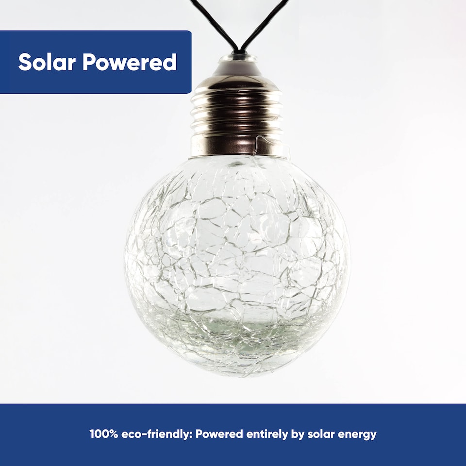 image 1 of Gardenwize Solar Crackle Ball String Lights (10 Piece)