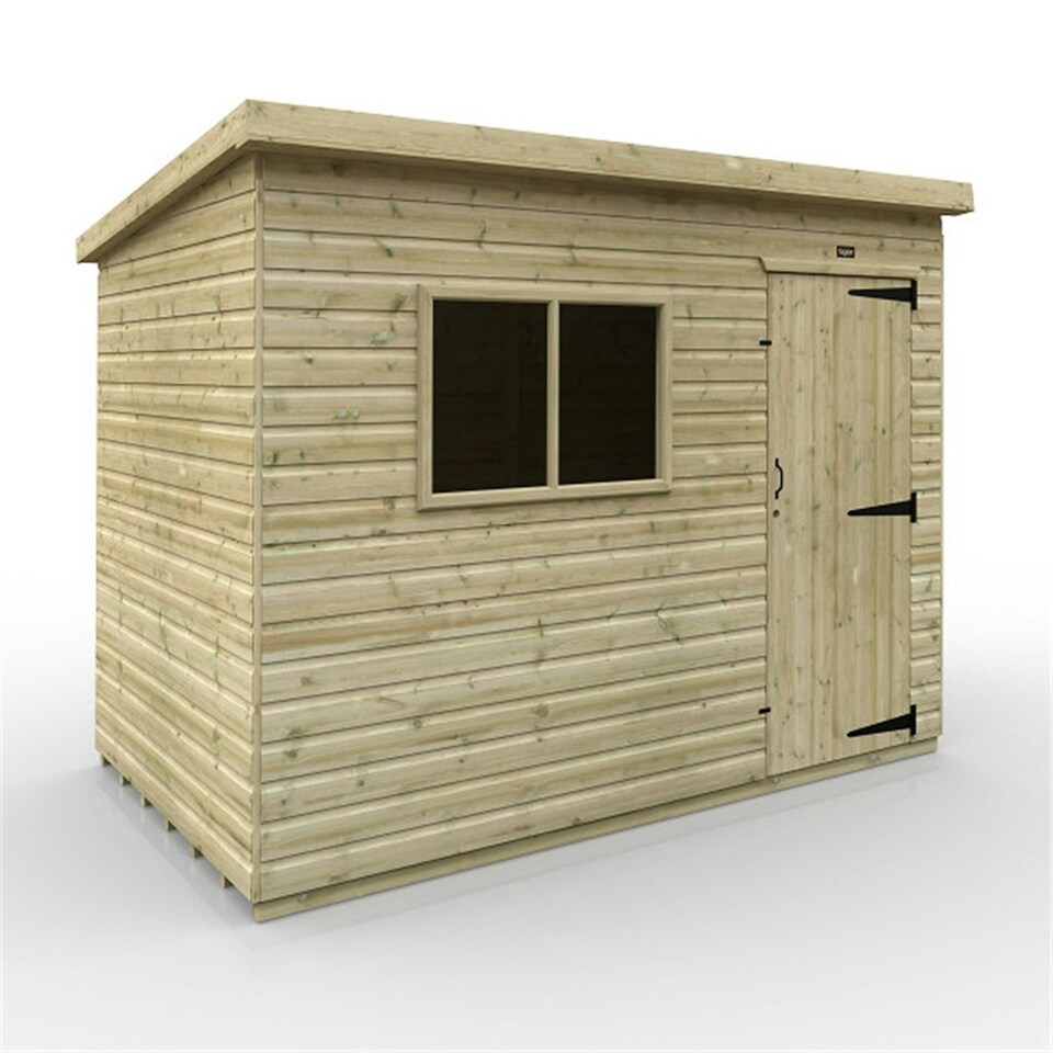 image 1 of 10ft x 6ft (2950mm x 1750mm) Horsforth Elite Pressure Treated Shiplap Pent Shed with 2 Windows