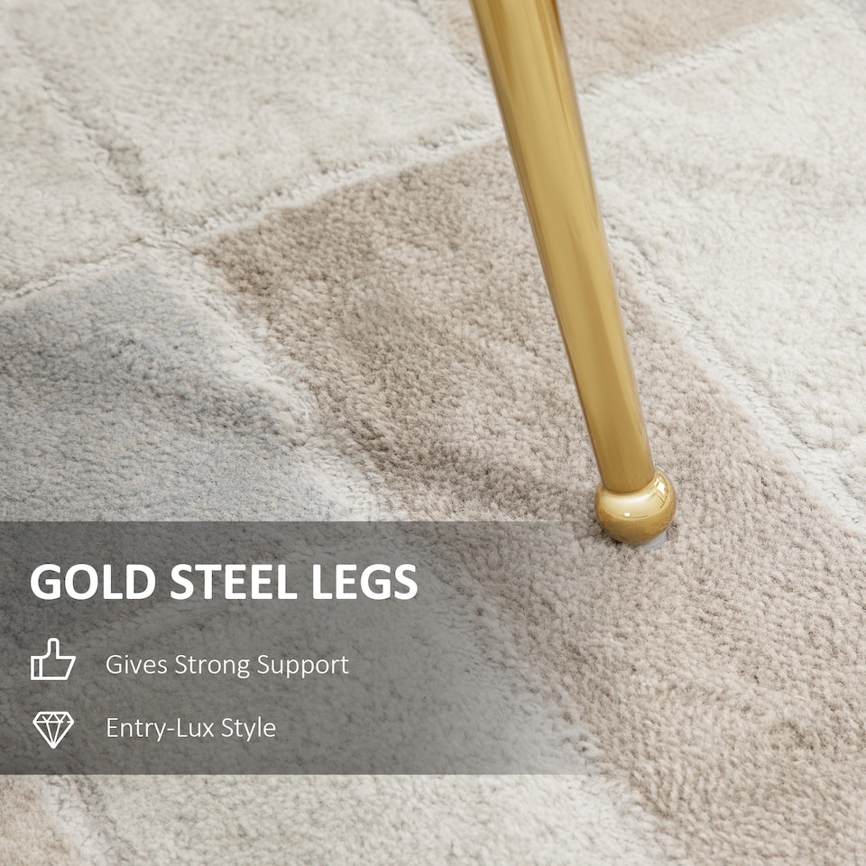 image 1 of HOMCOM Shell Luxe Velvet Accent Chair with Gold-tone Metal Legs, Modern Vanity Chair for Living Room, Bedroom, Home Office, Pink