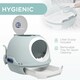 image 2 of PawHut Futuristic Capsule-Shaped Cat Litter Box w/ 2 Doors Scoop Drawer Blue