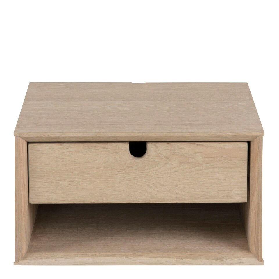 image 1 of Century 1 Drawer Wall Mounted Bedside Table in Oak