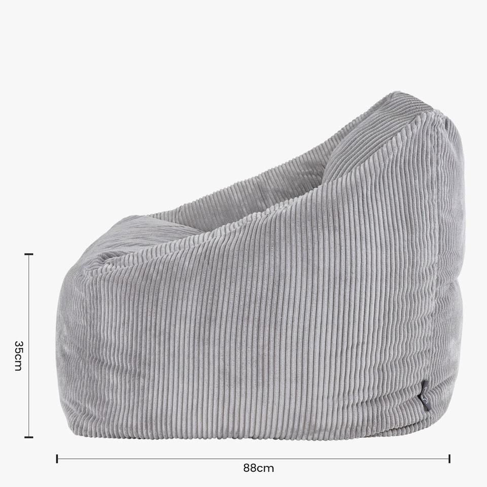 image 1 of Natalia Large Beanbag and Pouffe Set Corduroy Light Grey | Grey | Grey | XL | 2
