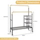 image 2 of COSTWAY Rolling Clothes Drying Rack Adjustable Double Rods Garment Rack Golden