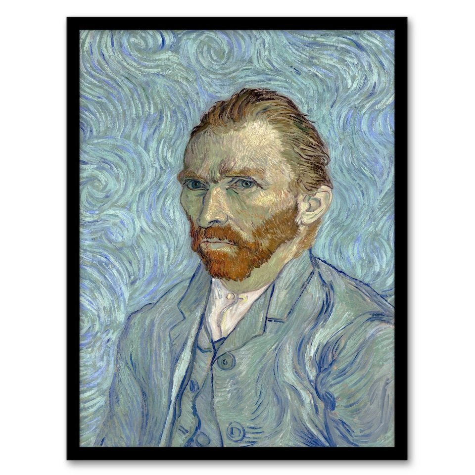 image 1 of Vincent van Gogh Framed Wall Art Print Artist 1889 Self Portrait Home Décor