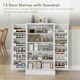 image 4 of HOMCOM Kitchen Cupboard with Double Doors, 5-Tier Shelf, 12 Spice Racks, White