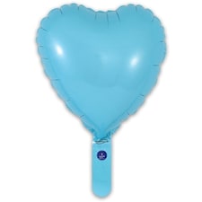 Matte Blue Heart Air Fill Foil Balloon 23cm / 9 in - Pack of 5
